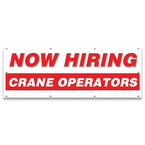 Signmission Now Hiring Crane Operators Banner Apply Inside Accepting Application Single Sided B-96-30225 - main